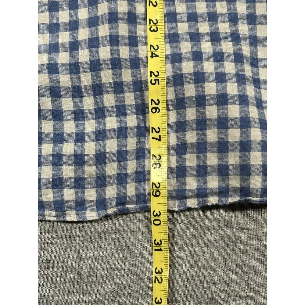 J Crew Baird McNutt Irish Linen Shirt Mens Large Plaid Classic Preppy Button-Up